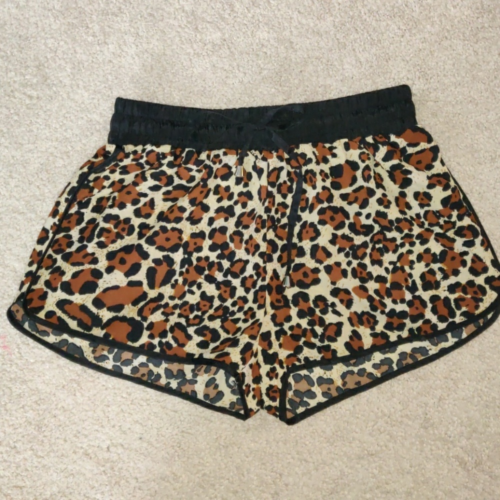 EUC Timing Leopard Print Drawstring Shorts